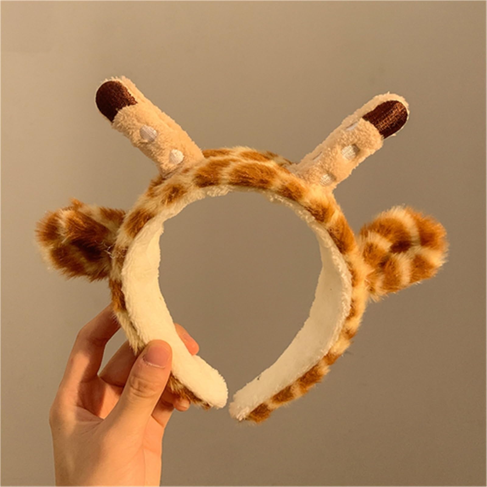 Fascia Capelli Donna Trucco 1Set Cartoon Giraffe Cute Peluche Bagno Fascia Lavaggio Viso Cerchio for capelli Fasce for Polsino for il bagno Rimozione morbida Cura della pelle for le donne