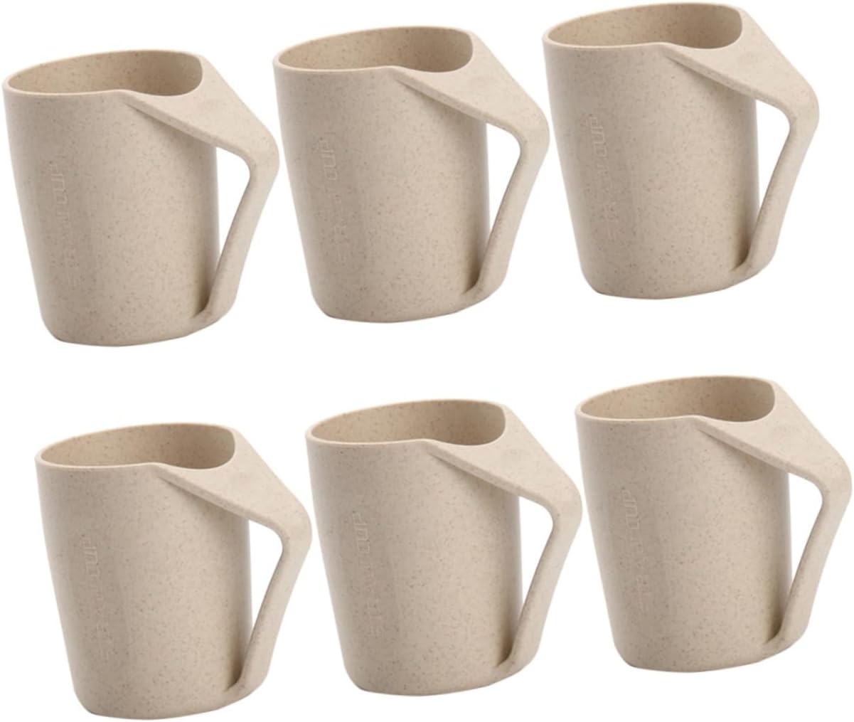 6Pcs Wheat Straw Toothbrush Cups Simple Rinsing Mugs for Couples and Students Random Color Wash Cups for Mouthwash and Drinking