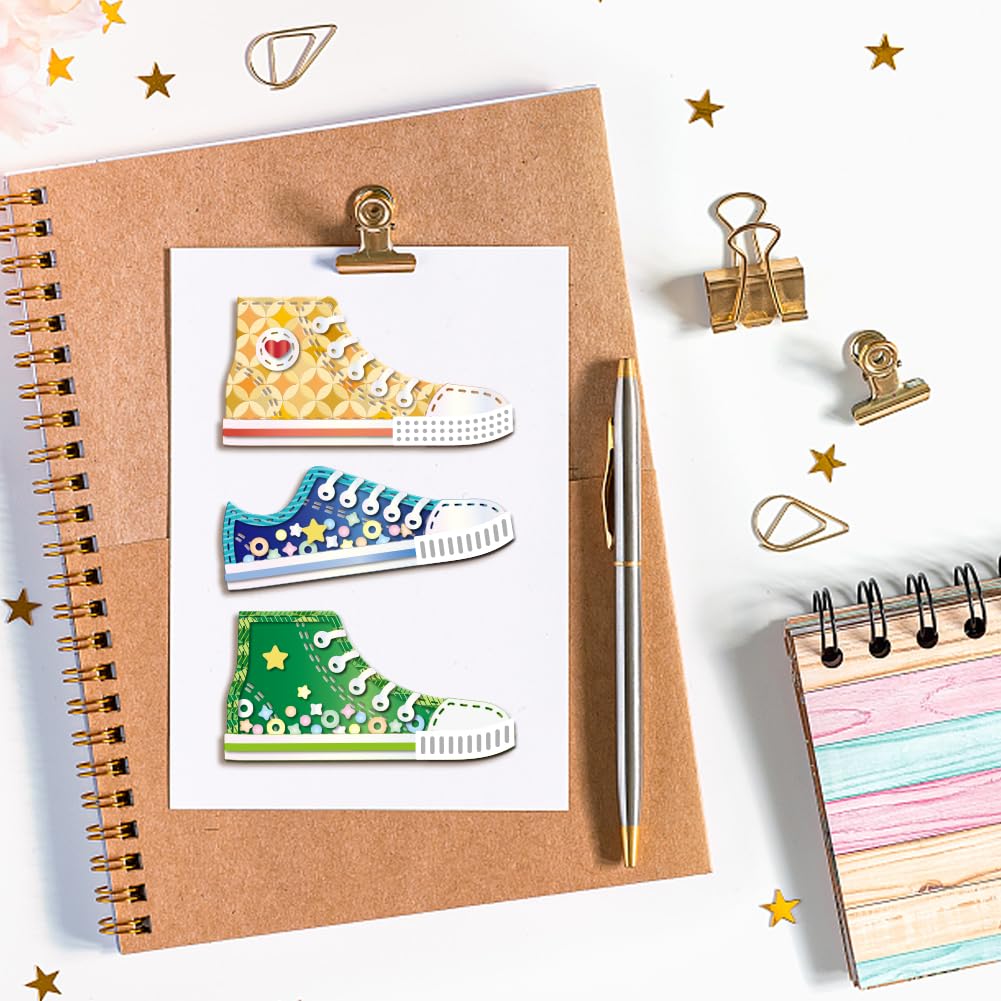 GLOBLELAND Sports Shoes Shake Cutting Dies for DIY Scrapbooking Metal Sneakers Shake Decor Cut Dies Shoes Die Cuts for Card Making Embossing Photo Album Craft Decor - Image 3