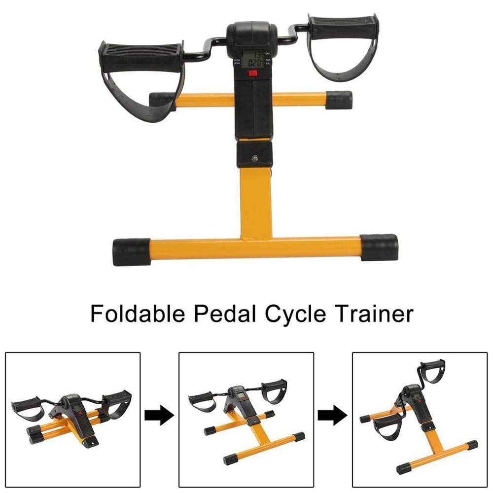 Pedal Exerciser Mini Exercise Bike, Panana Under Desk Bike For Arm Leg Training With Digital Monitor