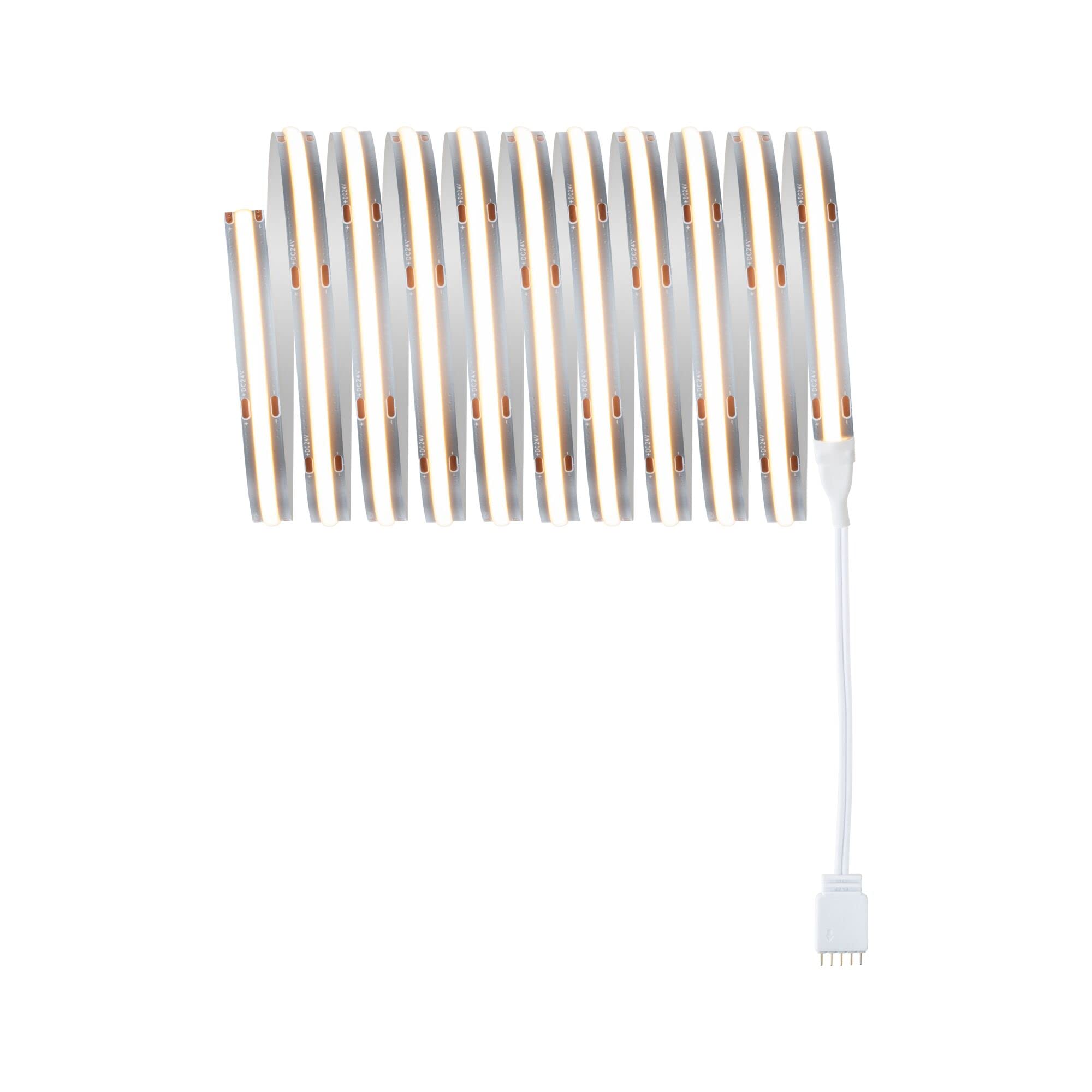 Paulmann 71049 MaxLED 1000 Strip LED Full-Line COB juego completo 3m 36W 3240lm 528LED/m 2700K 50VA regulable, plateado, plástico