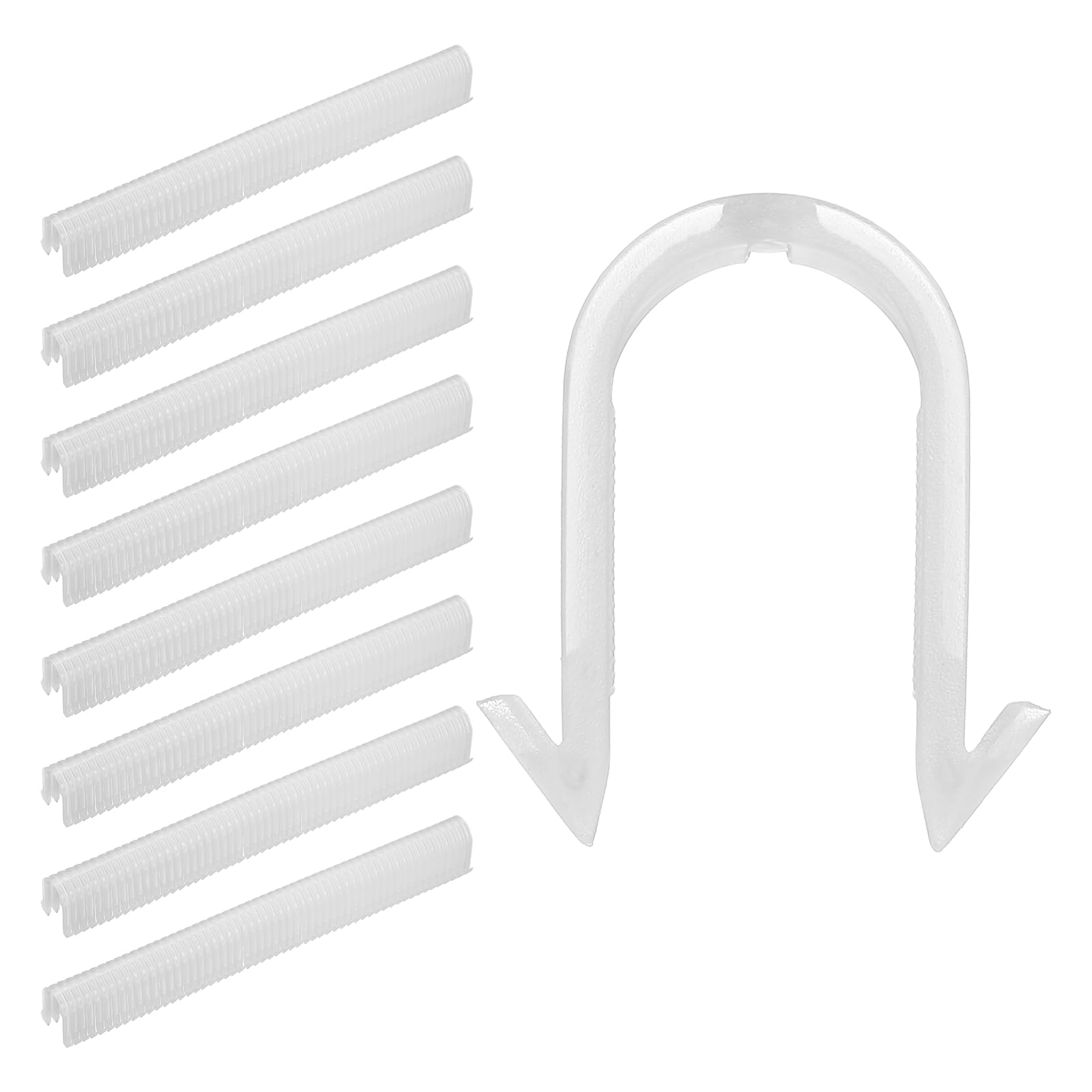 PATIKIL 1100 Pcs Foamboard Staples, 20mm PEX Pipe Staples U Shape Plastic Floor Heating Staple for Foam Board Insulation Tarp Tubing CPVC Copper Pipe Fixing,White