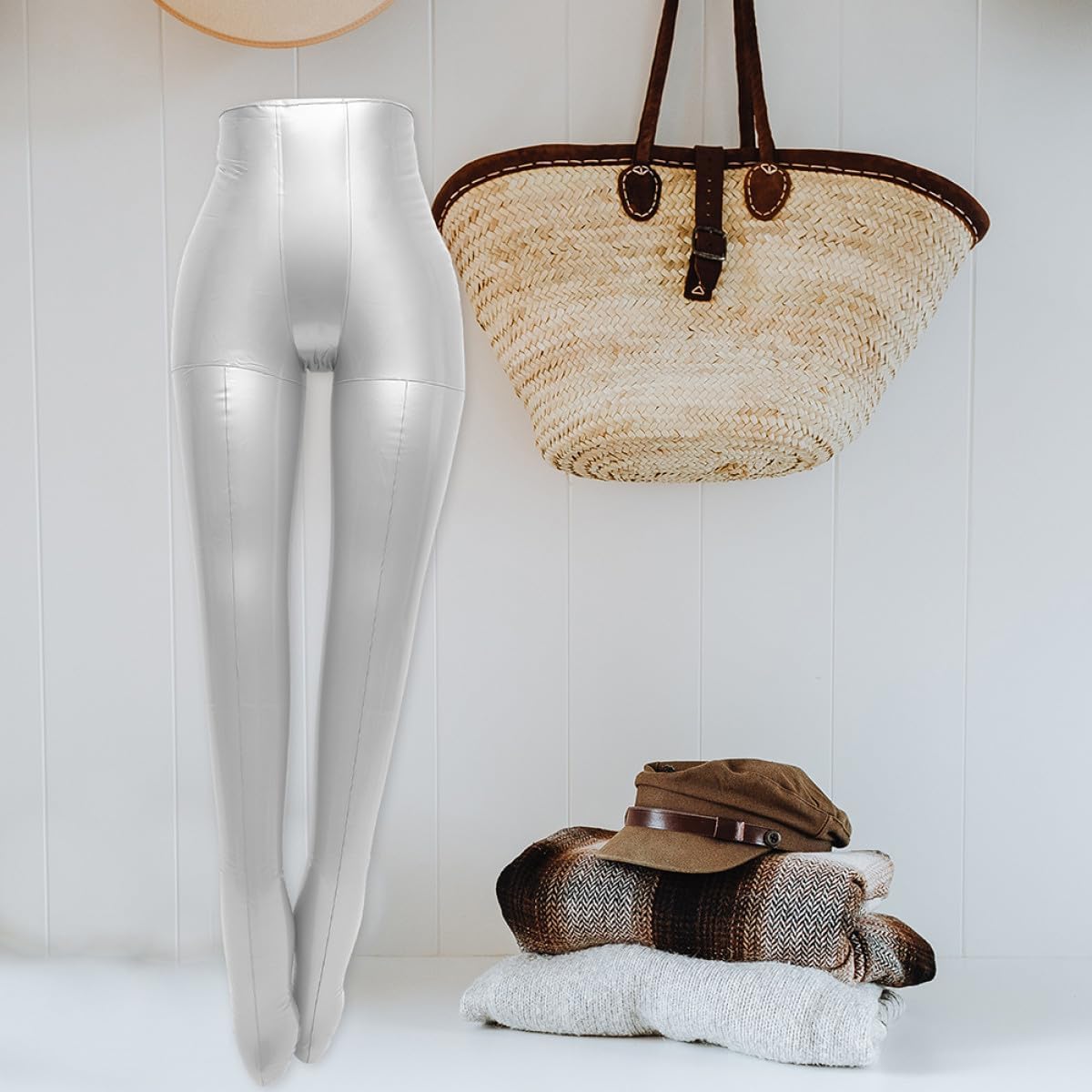 Inflatable Mannequin Lower Body Model for Trousers Pants Display Silver PVC Dress Form for Clothing Retail and Sewing Supplies