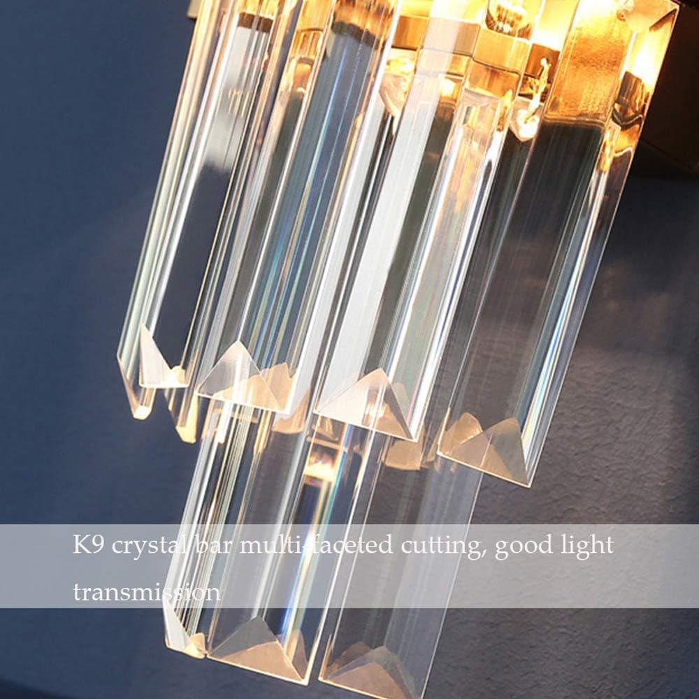 Apliques de Pared de Cristal para decoración del hogar de Mediados de Siglo, lámparas de Pared industriales de Tubo metálico Dorado, Apliques de Pared Grandes para mesita de Noche, lámparas