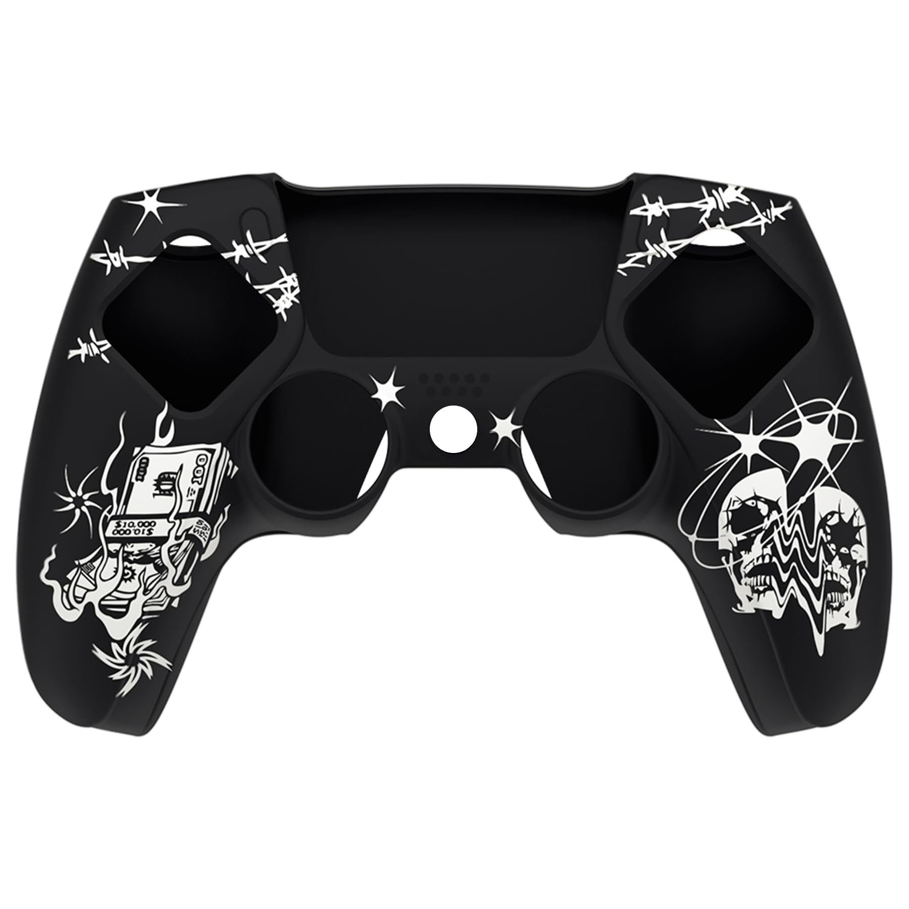 PlayVital Funda de Silicona para ps5 Mando - Cubierta Protectora Antideslizante y Suave con 6 Tapas para Pulgar, Grip Mejorado, Compatible con Base de Carga (Pure Series-Efectivo 100 Dólares) — view 53