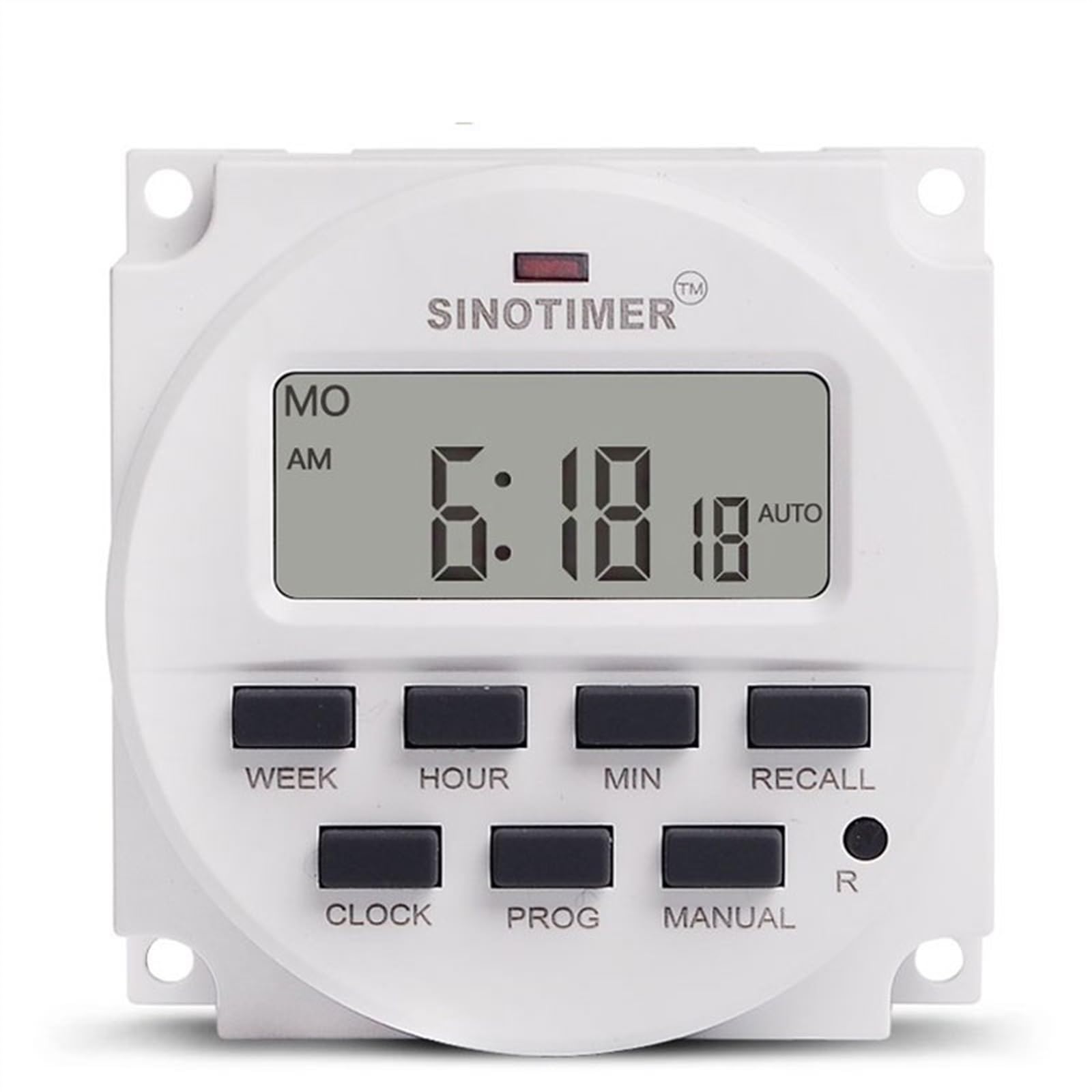 Pantalla Grande Temporizador Digital LCD de 1.598 Pulgadas 12V CC Interruptor de Tiempo programable de 7 días con relé en el Interior