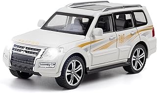TURHAN Modèle de Voiture en Alliage 1:32 for Mitsubishi Pajero, véhicule Tout-Terrain rétractable avec Fonction sonore et Lumineuse, Ornements (Size : Black Box)