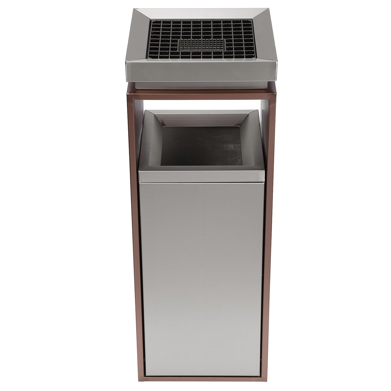 Stainless Steel Commercial Garbage Can with Ashtray/Lid Commercial Waste Bin Container Trash Receptacle with Removable Inner Bucket for Parks Public Spaces 29.53x11.02x11.02in