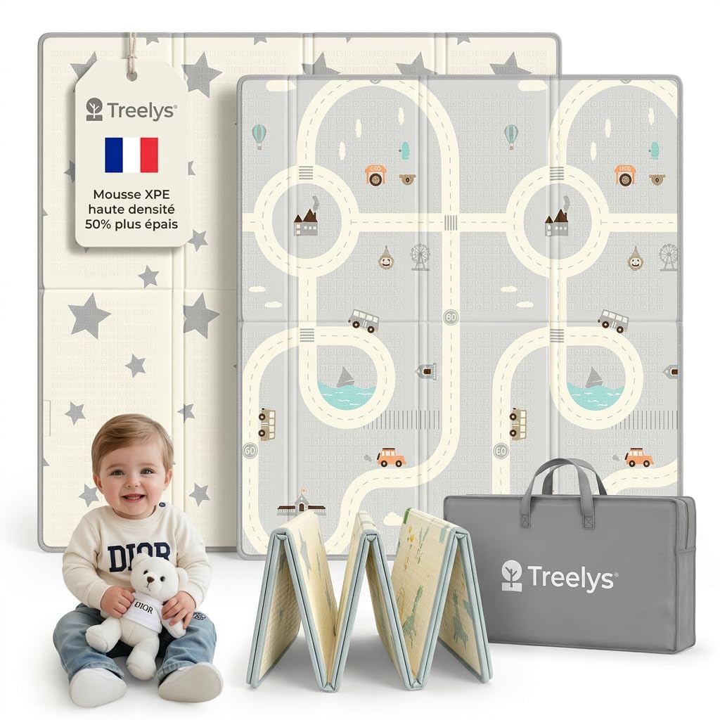 Tapis de sol bebe XPE pliable et réversible 150x200 cm grand format
