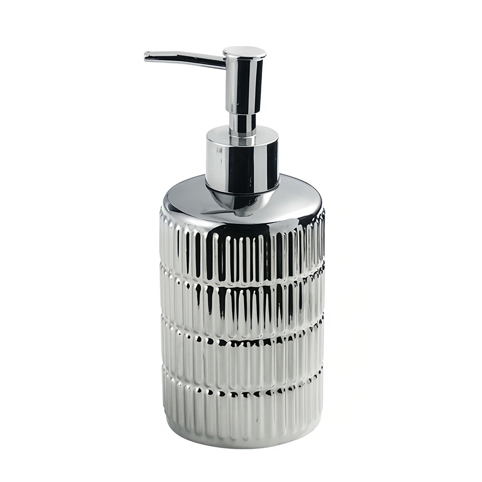 Countertop Ceramic Soap Dispenser 350ml Lotion Bottle With Pump for Barthroom Kitchen Vintage Bathroom Decor(Sliver)