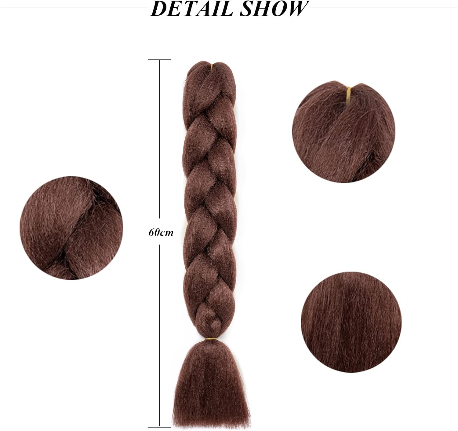 Cybelleza 24inch Jumbo Braids Hair Extensions Braiding Hair Synthetic 5PCS/lot Crochet Twist High Temperature African Box Braids(Dark Auburn) - Image 3