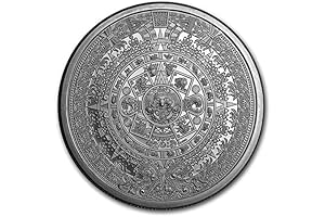 2 oz .999 Aztec Calendar Stone, Eagle Warrior Emperor of Tenochtitlan New