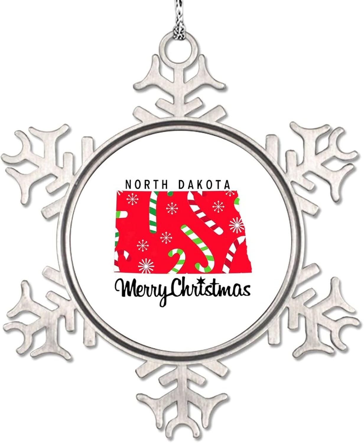 Snowflake Ornaments North Carolina Home State Personalized Christmas Ornaments 2022 Merry Christmas Ornaments for Christmas Trees Metal Souvenir Xmas Tree Hang Pendant Long Distance Gift 3 Inch