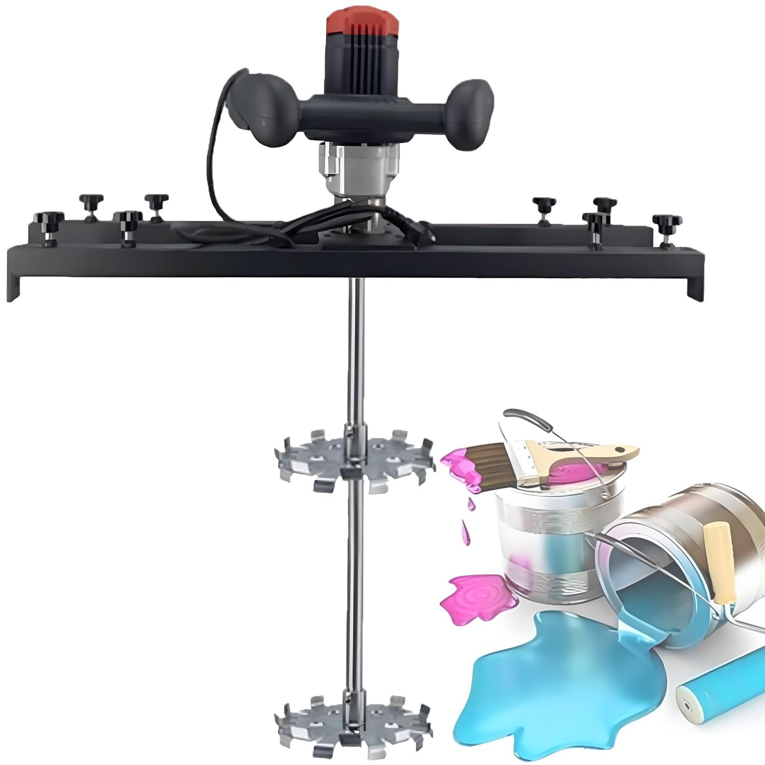 KJZQXYX 3200W Electric Tank Mixer Machine,Handheld Mud Mixer, Paint Mixing Equipment,IBC Agitator for Ink Dissolver,for Industry (B)