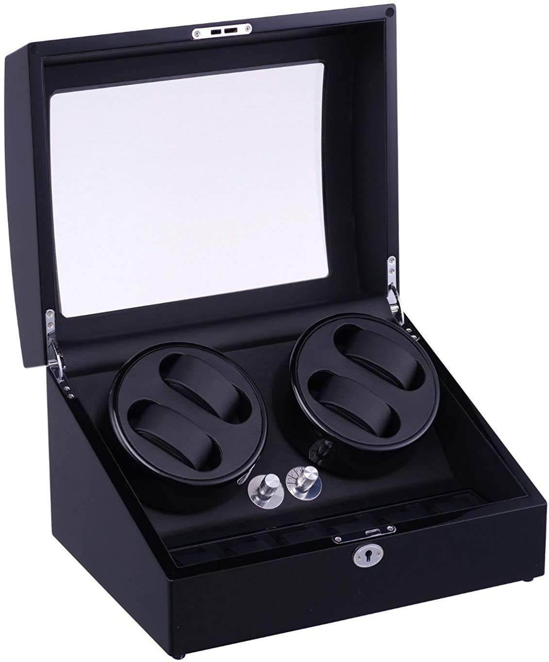 QUSYZD Watch Winder Box Automatic Watch Winder Box Watches Automatic Watch Winder Box with 4 Winder Positions 6 Storage Spaces Wood Shell Watches Automatic Watch Winder Box,