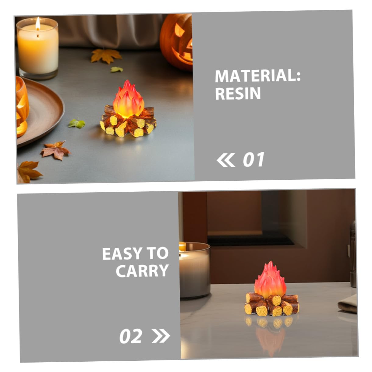 Ciieeo 2piezas Lámpara de Llama de Simulación LED para Fogata Luz Nocturna de Camping para Decoraciones de Fiestas sin Batería