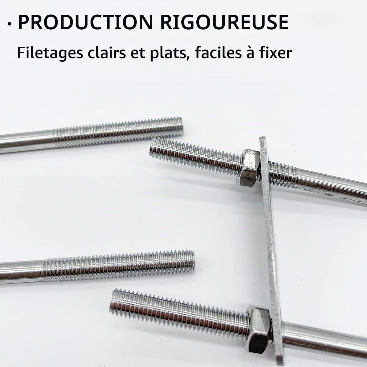 4 Pcs Boulons en U Carrés Acier Inoxydable 304 M8 100x60mm Carré en U Tube avec écrous, plaque de cadre pour Fixation des Tuyaus ou comme Accessoires de Bateau ou de Yacht pour Corde de Boulon