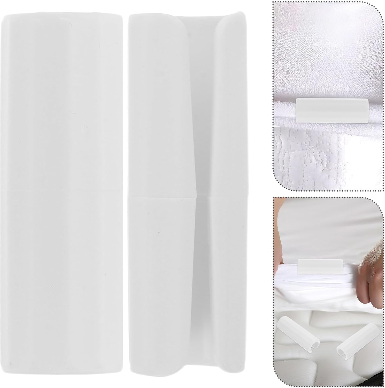 CALLARON 50pcs Non-Slip Bedsheet Clips and Fitted Sheet Corner Holders for Mattress Edges, White Sheet Fasteners Grippers for Home Bedding, Secure Bed Linen Fixers