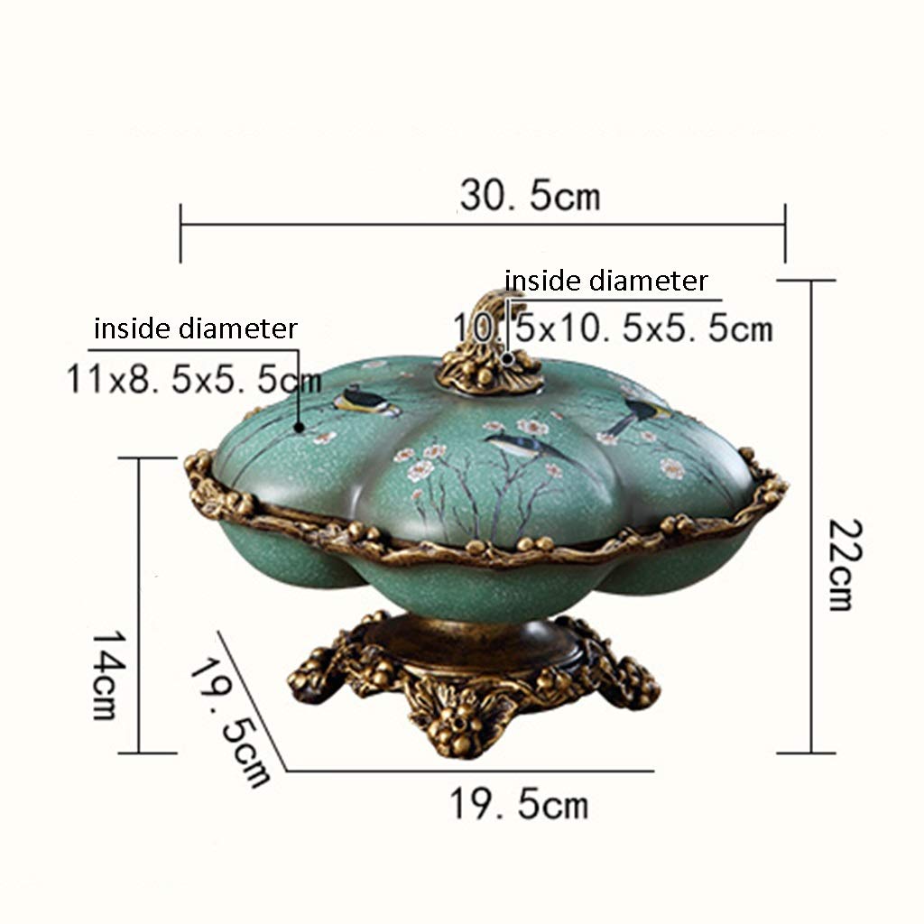 Plateau de service pour noix, casse-croûte, plateau de service pour noix, plateau de service à base rotative avec couvercle, plateau de service pour fruits secs, tapas, plateaux divisés (bleu, 30,5 x