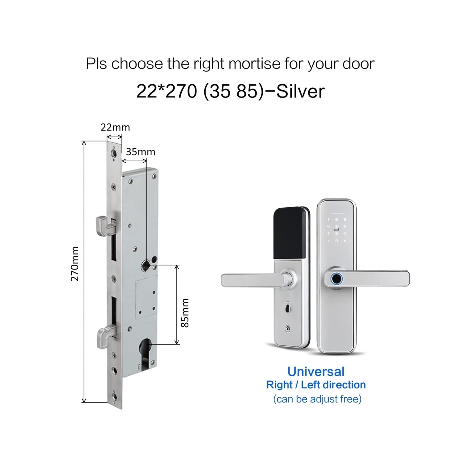 WIFI Serrure de porte intelligente Cerradura Inteligente, mot de passe du clavier tactile, empreinte digitale avec verrou de porte numérique Fechadura(3585 sliding mortise)
