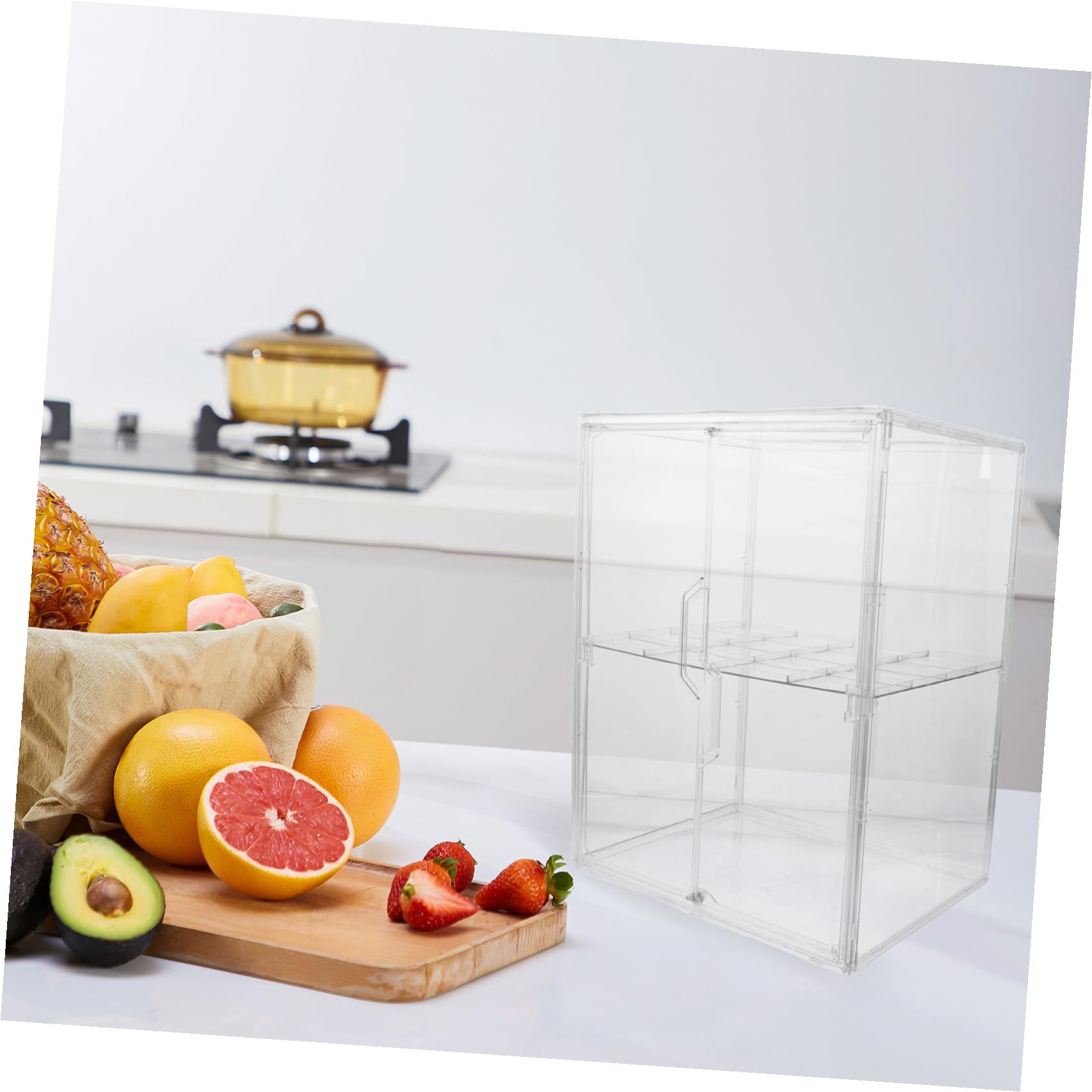 Healvian Babyflaschen Platzsparend aus Acryl Aufbewahrungsständer mit 2 Ebenen und Doppeltem Design für Schnuller Babynahrungsbehälter im Modernen Kinderzimmer oder Schrank