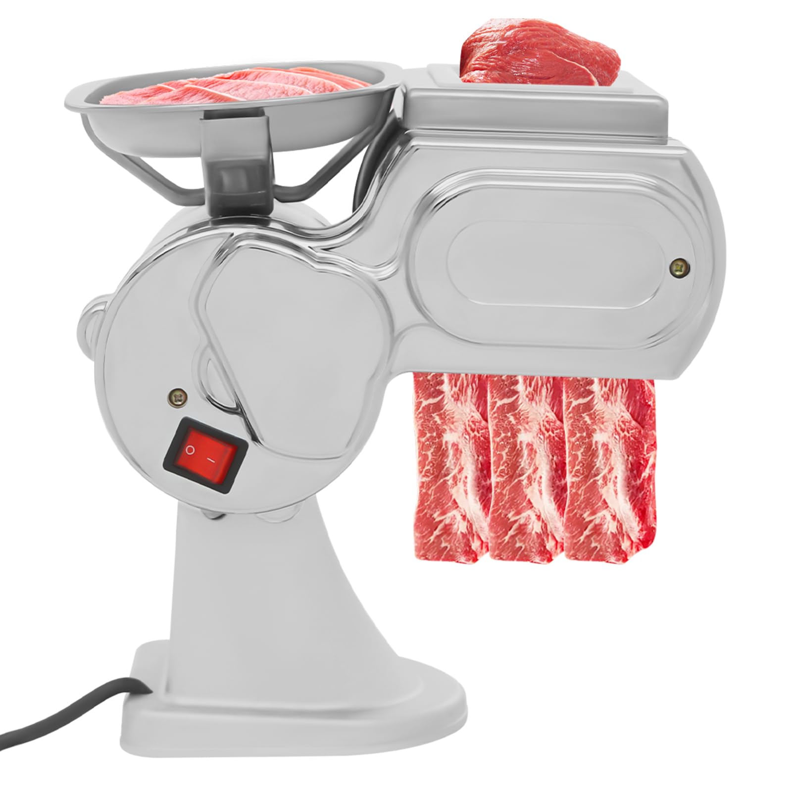 Meat Slicer 600W Food Slicer Commercial Meat Cutter Shredding Machine or Family and Commercial Use (Cutting Thickness: 2.5mm/0.1in)