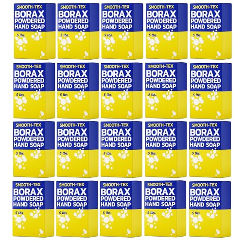 Banner Chemical Smooth-Tex Borax Powdered Hand Soap - Heavy Duty Industrial Hand Wash - Removes Grease, Grime and Oil from Hands for Mechanics & Industrial Workers, Compare to Boraxo - 5 lbs (20 Pack)