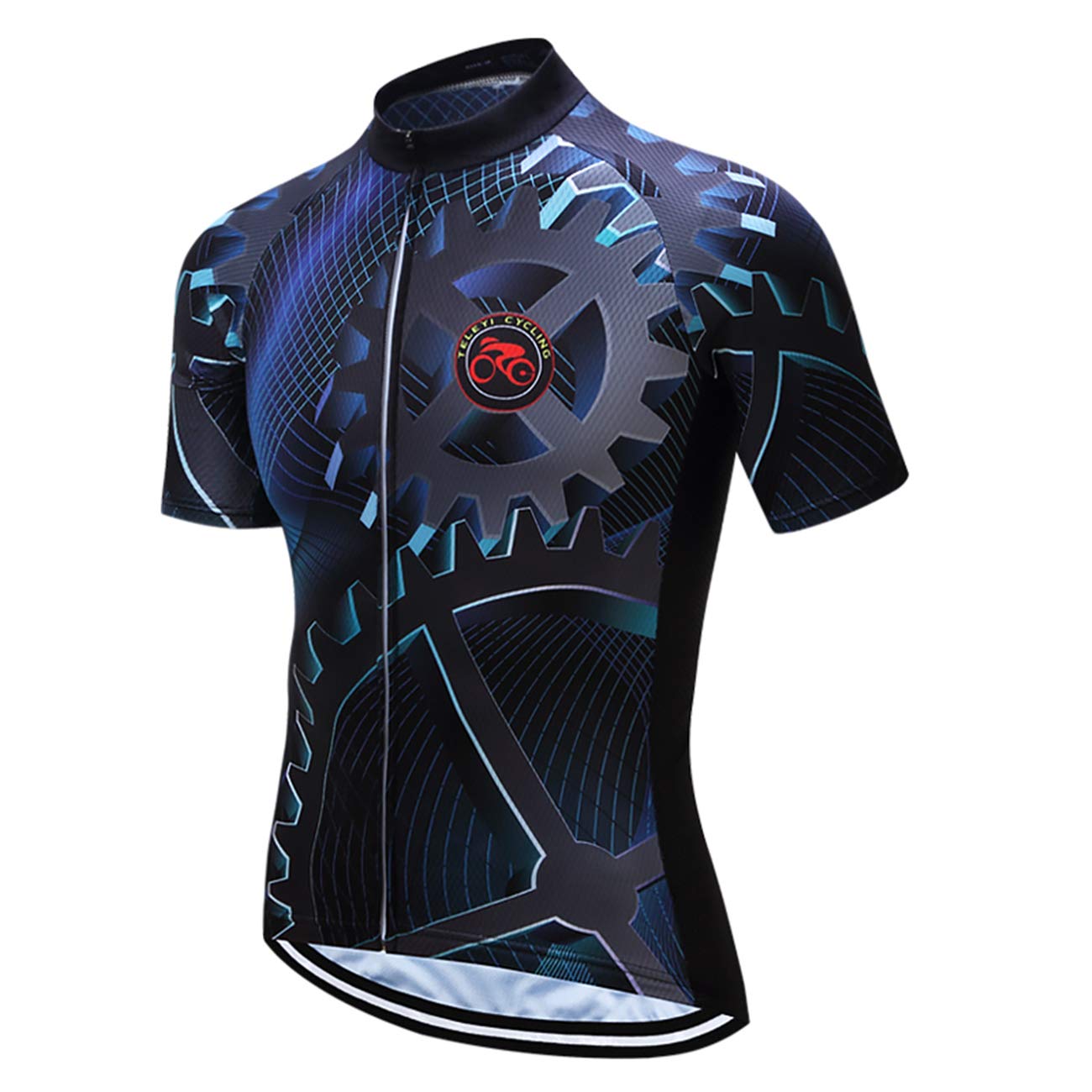 Men's Cycling Jersey Summer Cycling Shirt Short Sleeve Bicycle Clothing Breathable Full Zipper Bicycle Jacket with 3 Pockets