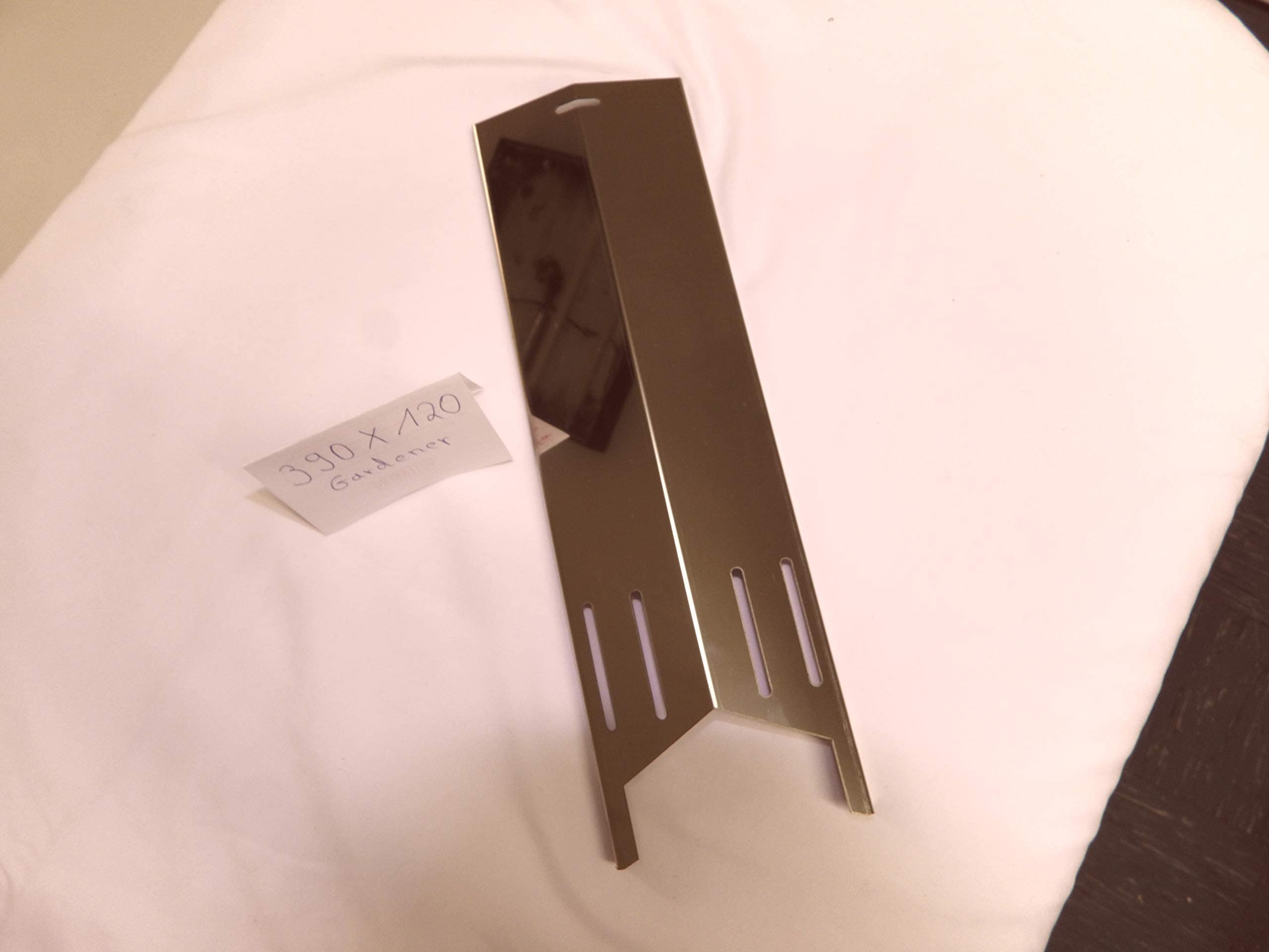 5562 Mr. Gardener Kingman Stainless Steel V4A and V2A Flame Distributor for All Grills and Sizes, Burner Cover, Heat Shield, Grill Tray, Burner Sheet, Gas Grill Grill (1 Piece 390 mm x 120 mm x 1 mm