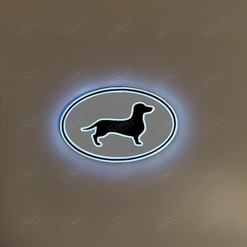 Miniatura 2 de Letrero de silueta con luz de perro salchicha, neón como, luz nocturna, LED iluminado de borde, arte de luz de perro salchicha, decoraciones de