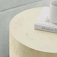 Vista 1 de Modway EEI-6271-BLB Cosmos - Mesa auxiliar redonda de madera Burl de 16 pulgadas, color marrón blanqueado