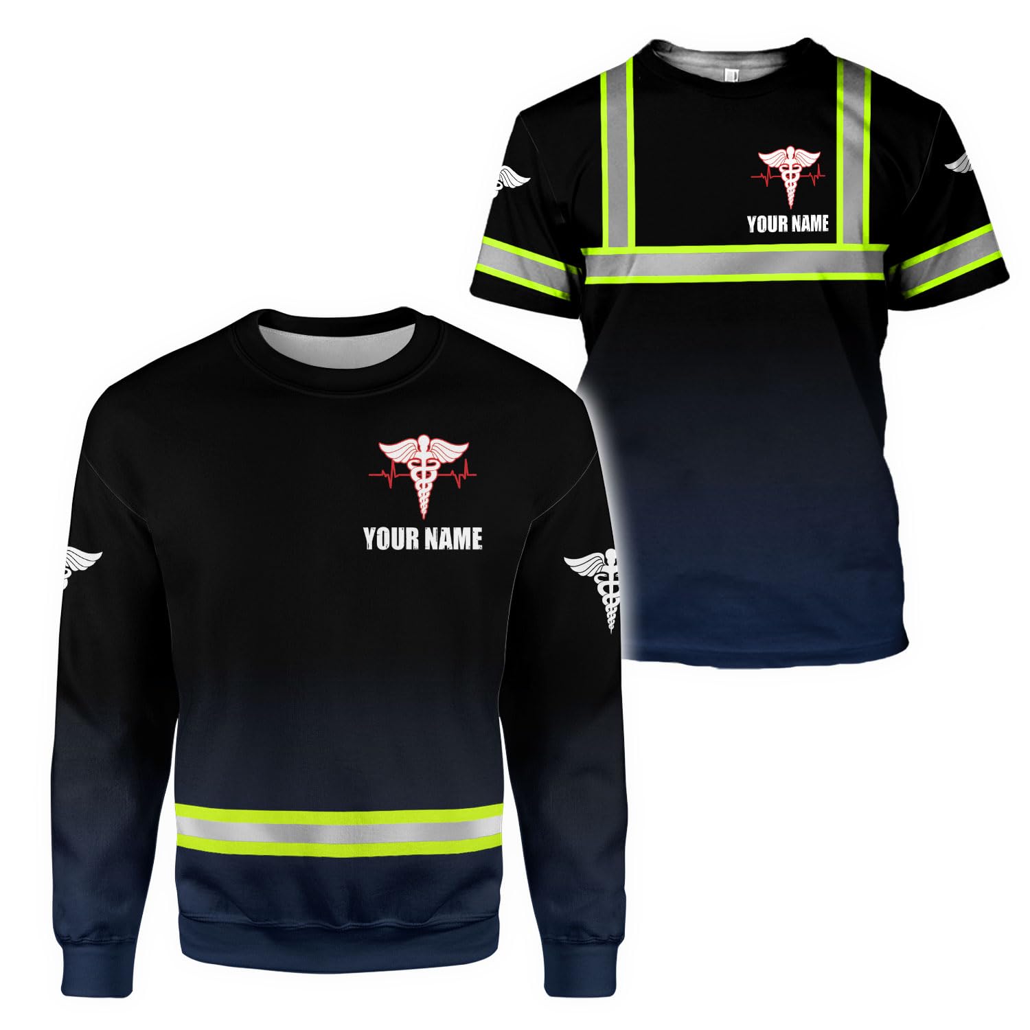 Personalized Emergency Department Shirt Safety Reflective, Emergency Nurse Shirt, Emergency Room Nurse Shirts (US, Alpha, Small, 5X-Large, Regular, Regular, RS50)