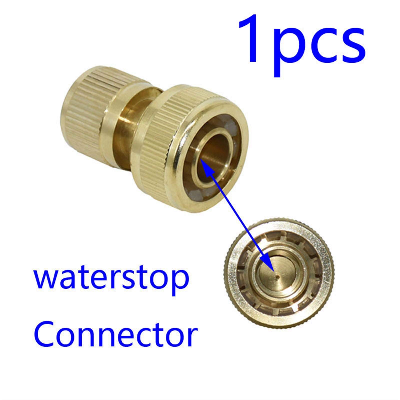Connecteurs de tuyau LRJSKWZC Connecteur WATERSTOP 3/4 pouce Connecteur en laiton Tuyau de jardin rapide Connecteur rapide 3/4 Adaptateur de pistolet à eau de cuivre 6pcs