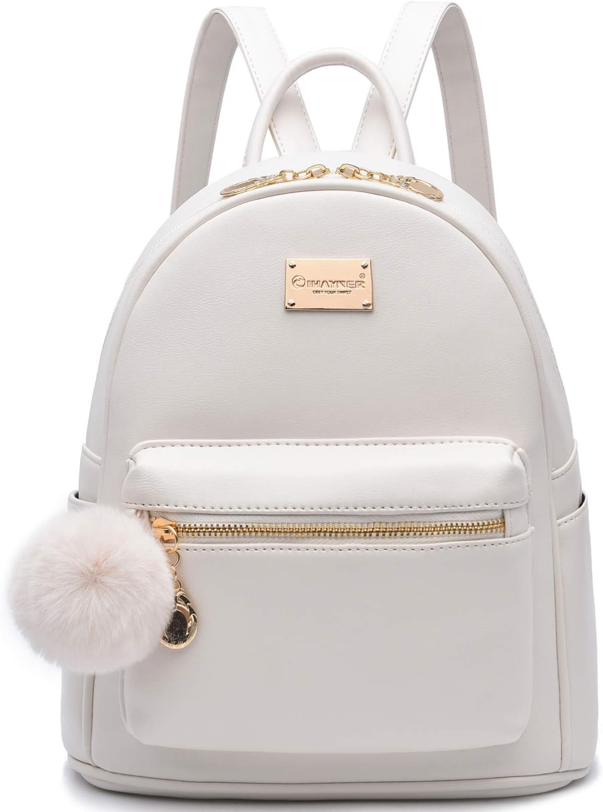 – Women Fashion Backpack Purse Leather Flap Rucksack Convertible Mini Backpack School Bag with Tassel Casual Daypack for Girls , Beige, M