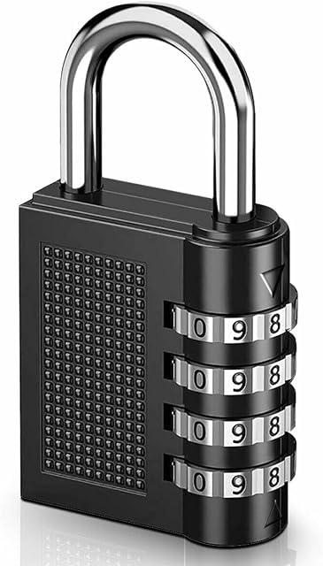 EMPORIUM HOMES Combination Padlock Weather Proof 4-Digit Lock with Smooth Dial Padlock for Gym Locker Shed, Fence, Hasp, Garage, Gate, Toolbox, Indoor, Outdoor (1)