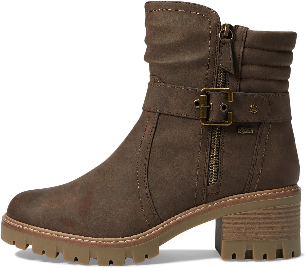 Spring Step Smokies Bootie - Water Resistant Synthetic Textile Upper - Zipper Closure Padded Removable Insole with Flexible Shock Absorbent TPR Outsole, 2.5” Heel