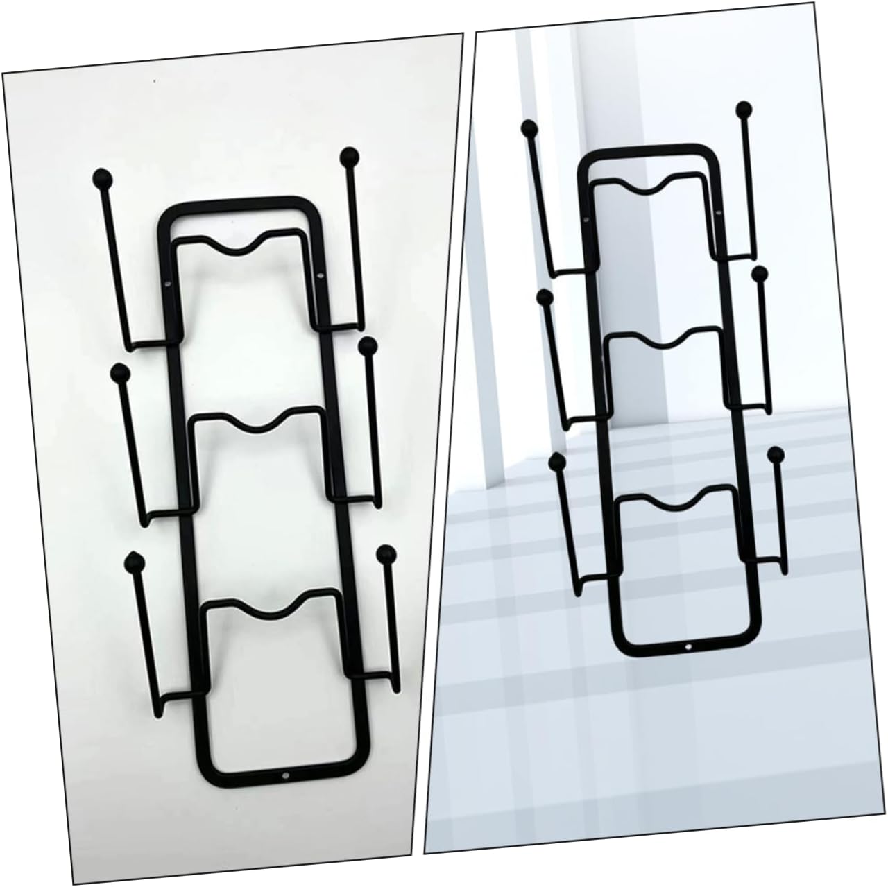 2pcs Pot Lid Organizer -mounted Kitchen Storage for Cookware Lids Space-saving Design Neat Countertop and Reusable Pan Cover Holder Black