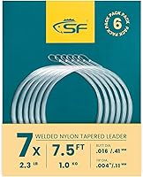 Vista 79 de SF Líder Cónico Pre-Atado con Lazo para Pesca con Mosca de Nailon Transparente para Trucha de Agua Dulce y Salada Bonefish Permit Lubina Salmón