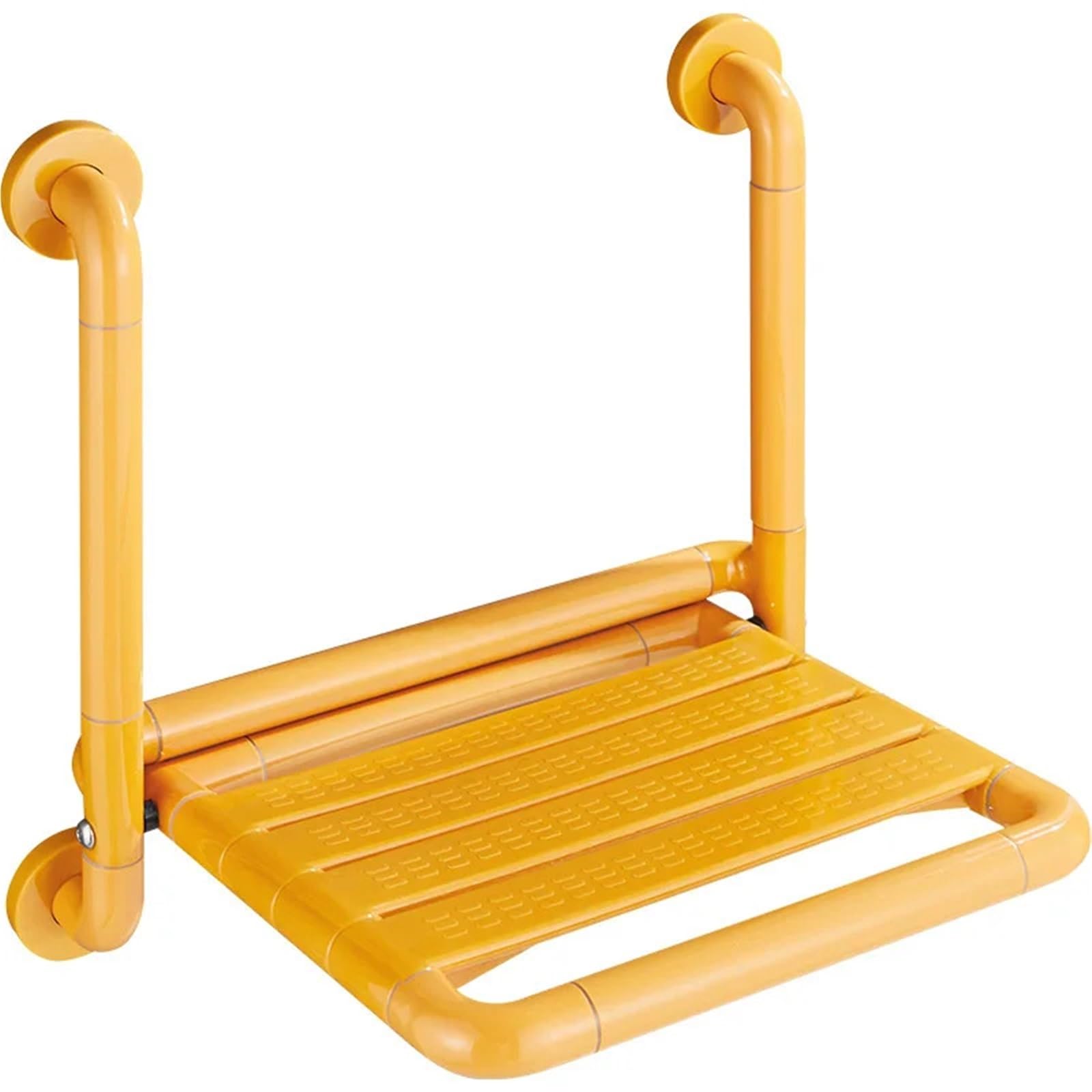 Bathroom folding stool, wall-mounted toilet, elderly safety non-slip, disabled barrier-free handrails, bath and For Elderly(Yellow)