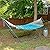 Sunnydaze Printed Quilted Polyester Double Hammock and Pillow - 450-Pound Weight Capacity - Cool Blue Tropics