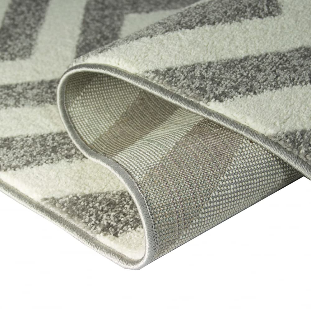 Tapis de salon au design scandinave gris violet crème Größe 120x170 cm