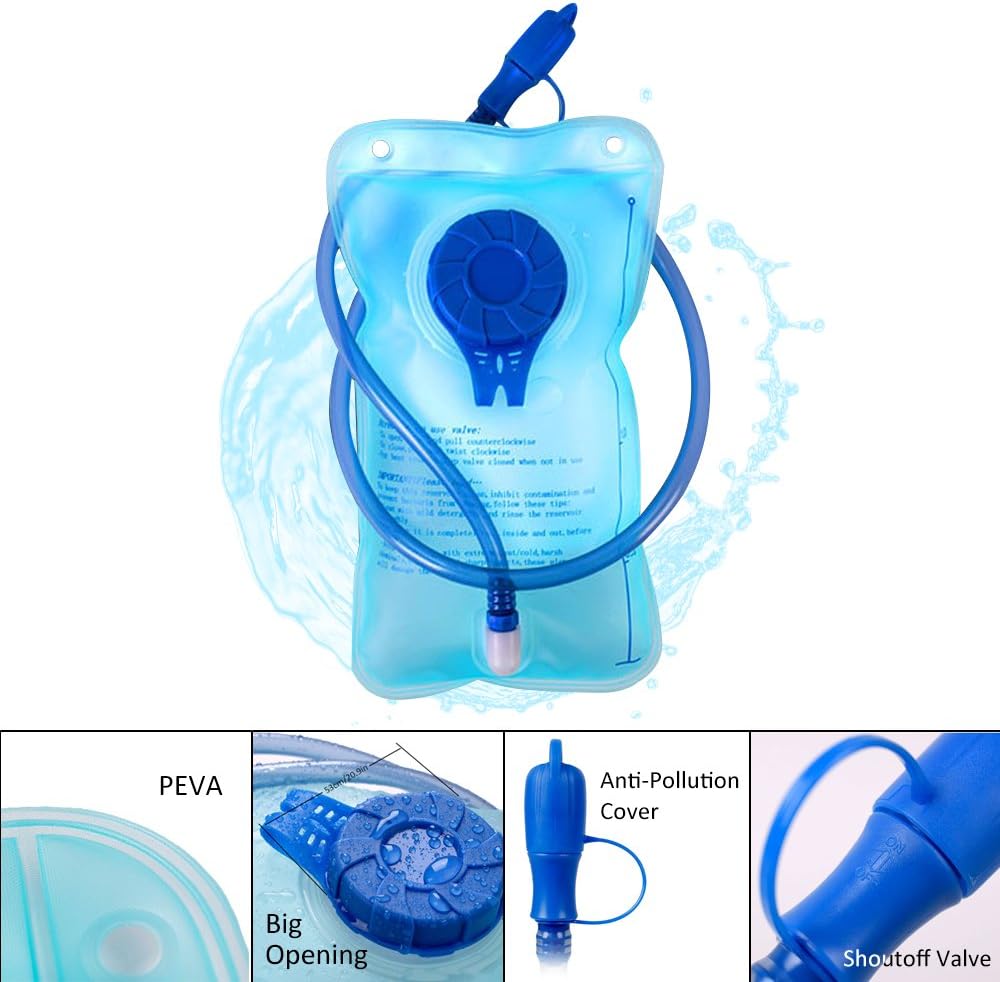 Best Hydration Bladder 1.5 L, Dmeixs 50 Oz Water Bladder, PEVA Material, BPA-Free Water Reservoir for Outdoor Activities