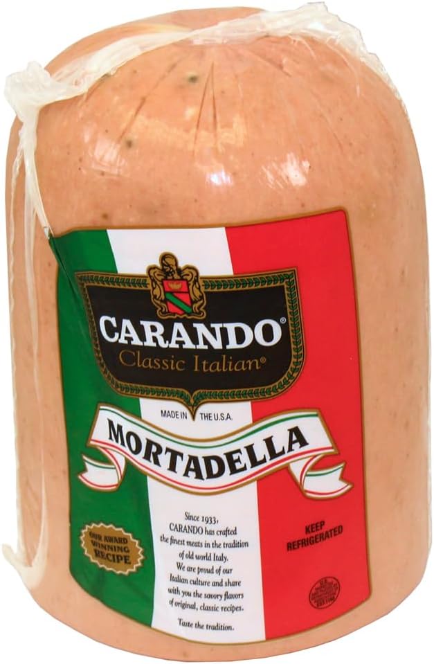 Carando Deli Half Cut Portion 2 Piece Mortadella, 5.6 Pound -- 2 per case.