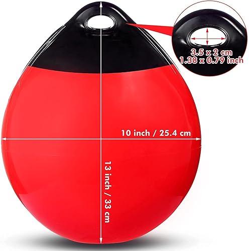Miniatura 6 de Kamehame Boya de amarre para barco, boya inflable de anclaje de vinilo de 10 pulgadas, guardabarros redondos para lanchas pequeñas, yate, velero