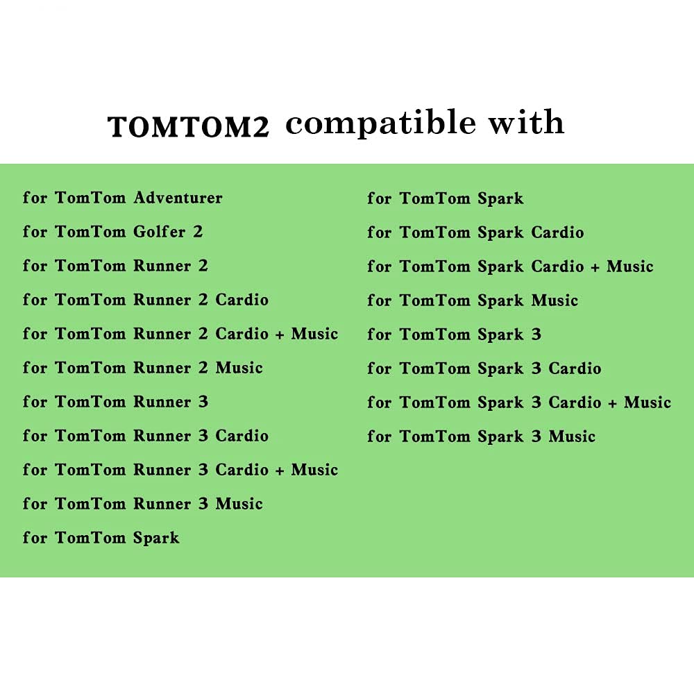 Gransho compatible with TomTom Spark 3 / Adventurer/Golfer 2 / Runner 2 / Runner 3 Watch Band, Soft Silicone Slim Sport Replacement Wristband for Smart Watch NO231110 (Red)