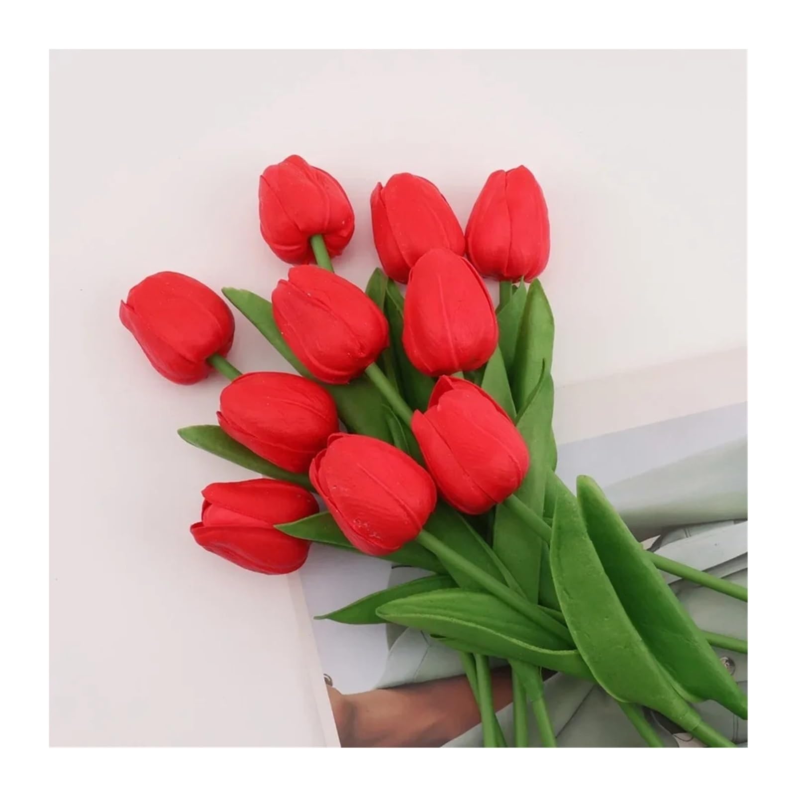 XIANGMLING 6Pcs Artificial Tulip Flower Garland, Wedding Garden Arch Bouquet for Home Vase Decor(Color3)