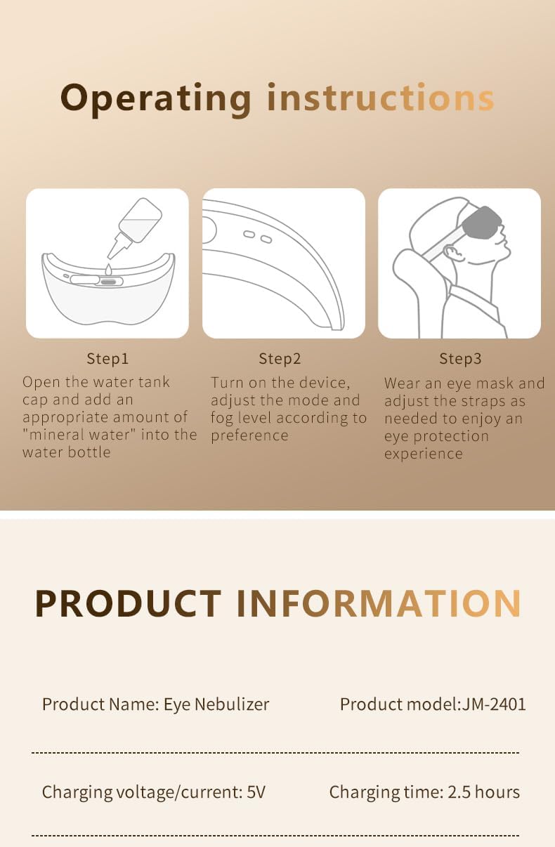 Eye Massager with Heat and Cooling - with Atomization Function, Smart Heated Eye Mask with 3D Massage, Bluetooth Music, for Office, Travel, Home Use, Portable and Gifts for Women and Men