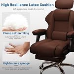 Président du bureau exécutif, chaise de bureau inclinable avec repose-pieds, Chaise du bureau ergonomique avec support Lumbar, Grande et grande chaise du bureau à domicile, Chaise à jeux à dos élevé,Brown