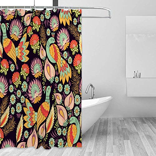 Rideau de douche coloré 182x182 cm en polyester imperméable avec ses crochets