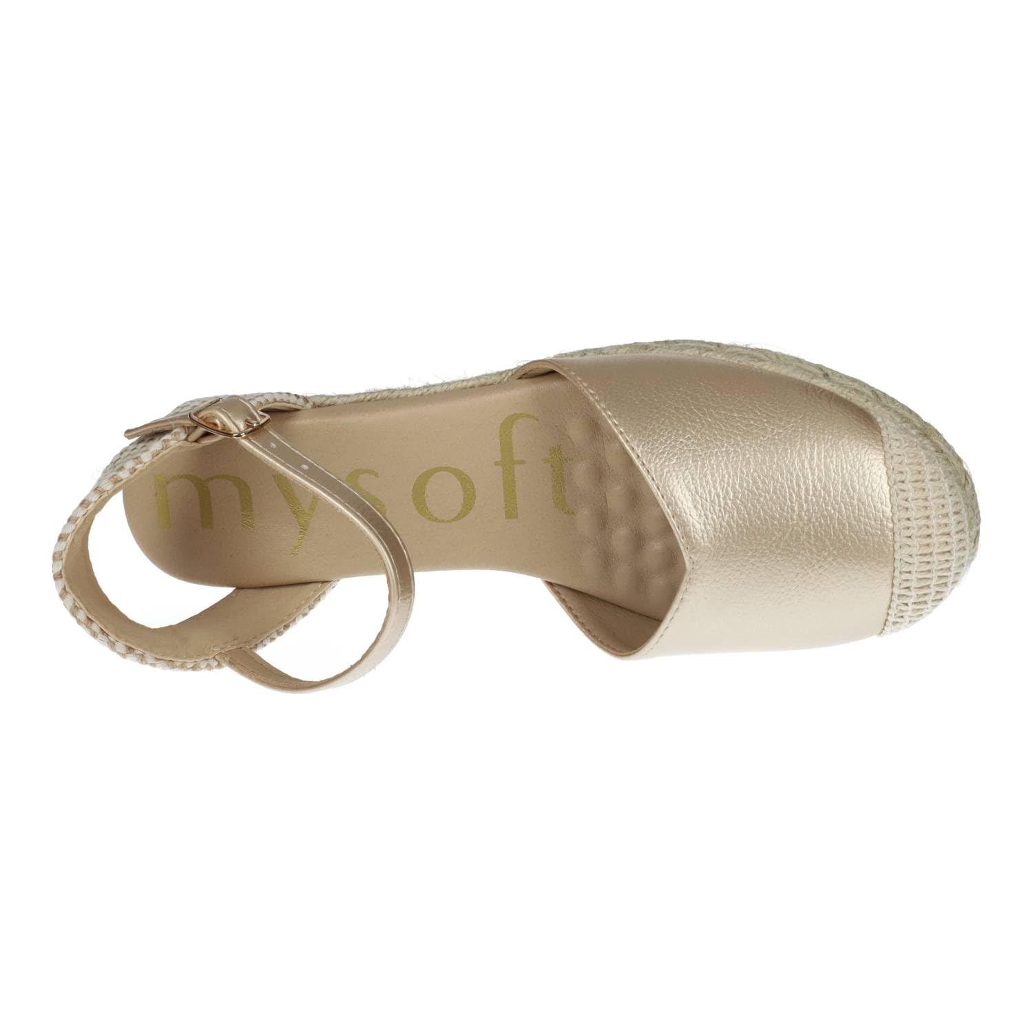 mysoft 25M102 Spartigas a cuneo da donna piattaforma in juta punta chiusa e chiusura con fibbia eleganti e confortevoli da donna Espadrillas